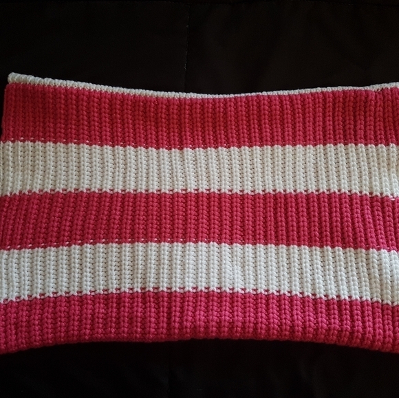 Aeropostale women's pink and white stripe cowl scarf, New - Picture 1 of 3